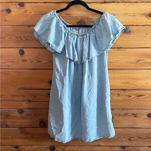 Off the shoulder chambray dress
